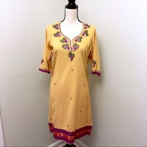 Mandna · Embroidered Golden Sequin Kurti Tunic